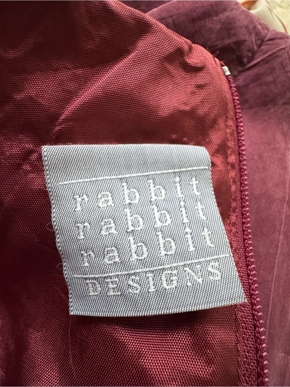 Vintage 90s Rabbit Rabbit Rabbit Maroon Mini Dress Womens 8 - Picture 8 of 10